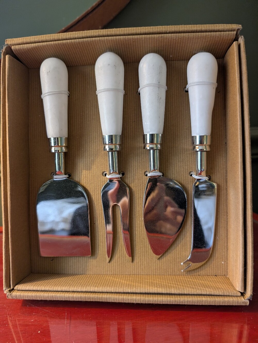 Pottery Barn Marble Handle Cheese Knives